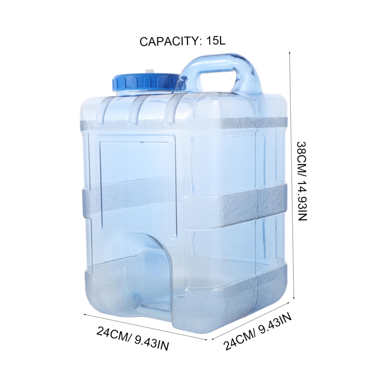 UPKOCH Bidon de Camping 15 L Étanche en Plastique Solide, Réservoir d'eau Portable Léger, Contenant d'eau Potable Multifonctionnel pour Usage Extérieur, Voiture et Maison