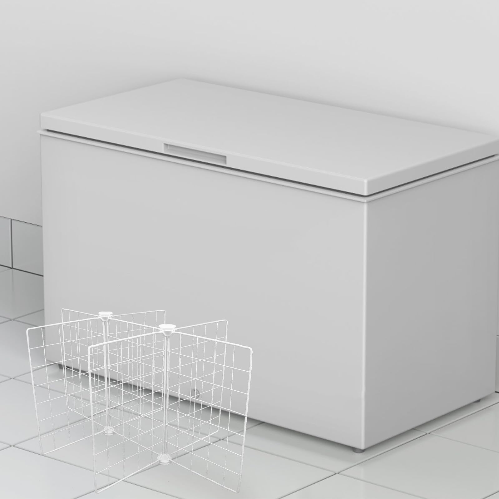 Separador Metálico para Congelador de 6 Rejillas Estante Divisor de Hierro Resistente 61X41X32 CM para Organización de Alimentos en Refrigerador y Despensa Doméstica