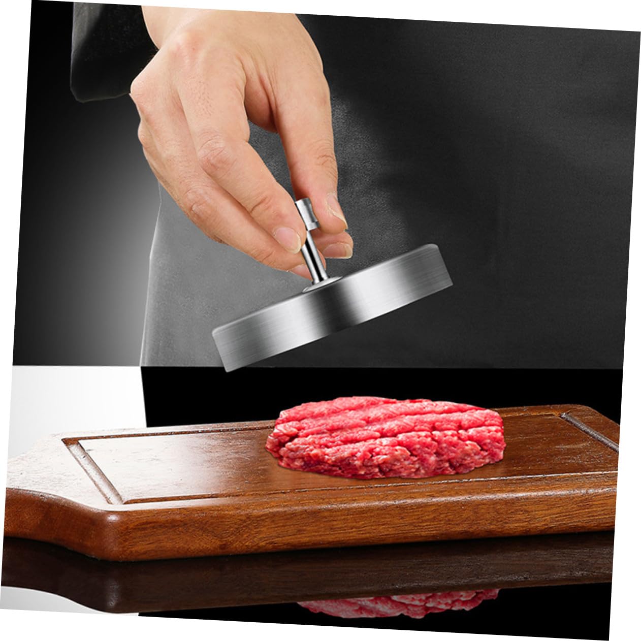 Edelstahl Burgerpresse Rund Patty Maker Form Langlebig Rostfrei Einfach zu Reinigen für Gefüllte Burger und Fleischpatties Küchenwerkzeug