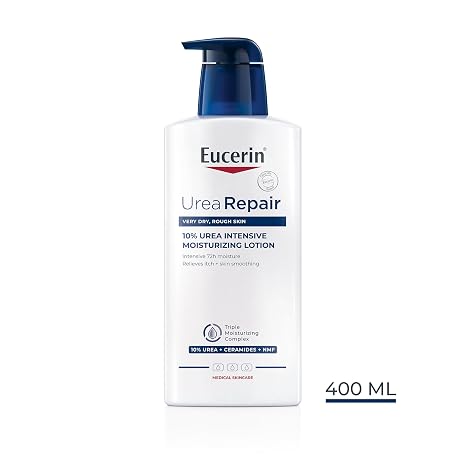 Eucerin UreaRepair Intensive Moisturizing Lotion 10% Urea (400ml), 72 Hour Moisturizer, Body Moisturizer with Urea and Ceramides for Immediate Relief, for Dry, Very Dry and Rough Skin