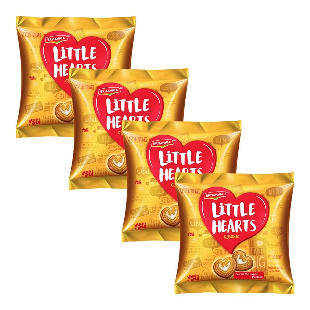 Britannia Little Hearts Biscuits, 5 x 75g