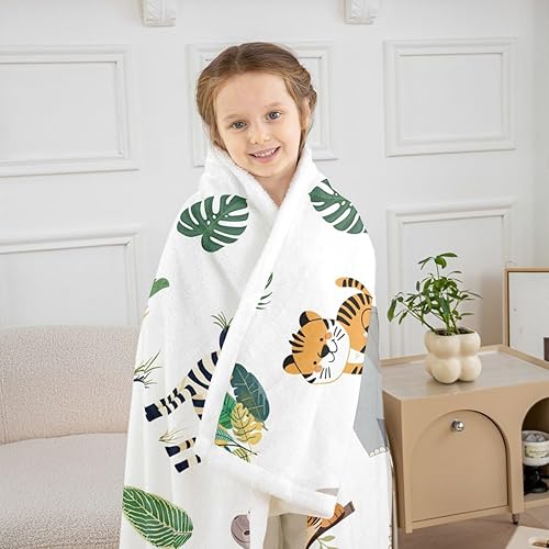 Miniatura 4 de Erosebridal Manta de vellón de animales salvajes de 40 x 50 pulgadas, manta de felpa mullida para sofá o sillón, bonita manta sherpa de cocodrilo,