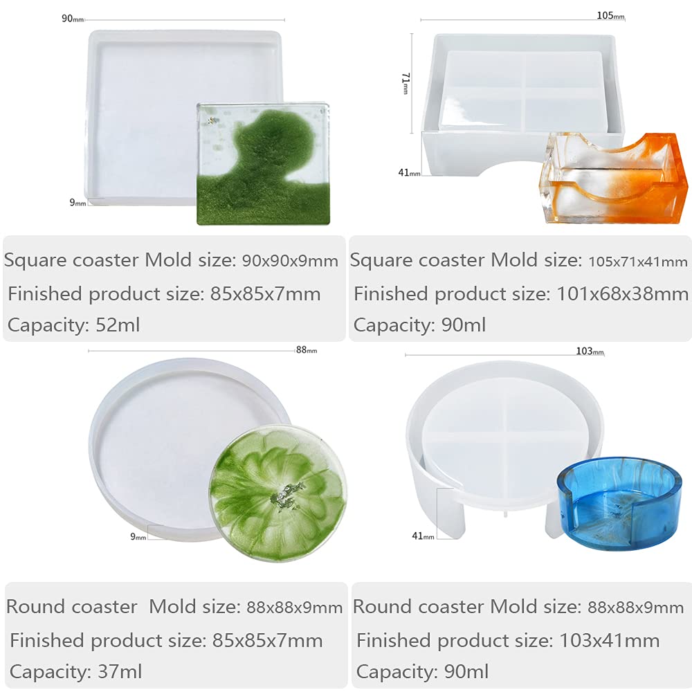 Confezione da 4 stampi rotondi in silicone per sottobicchieri, stampi