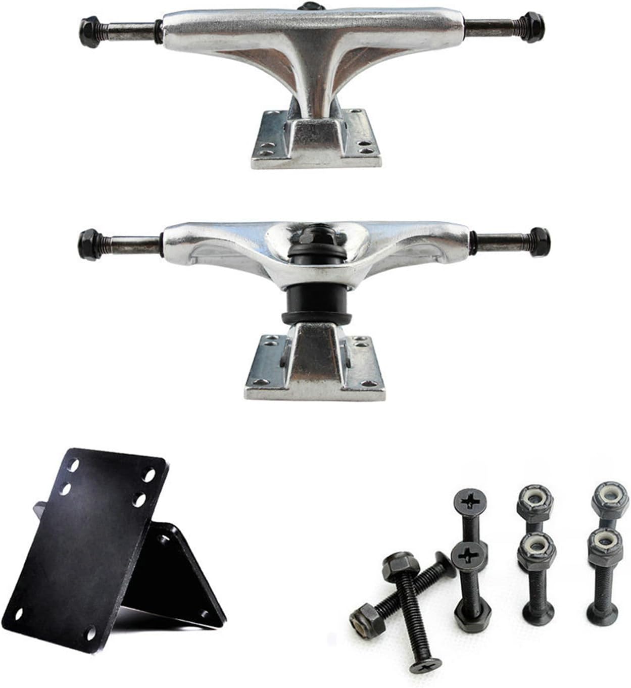 QINGFAN 2Pcs 5inch Aluminum Skateboards Truck Skateboards Wheel Bracket Professional Bridge Skate Board Bracket Enduring