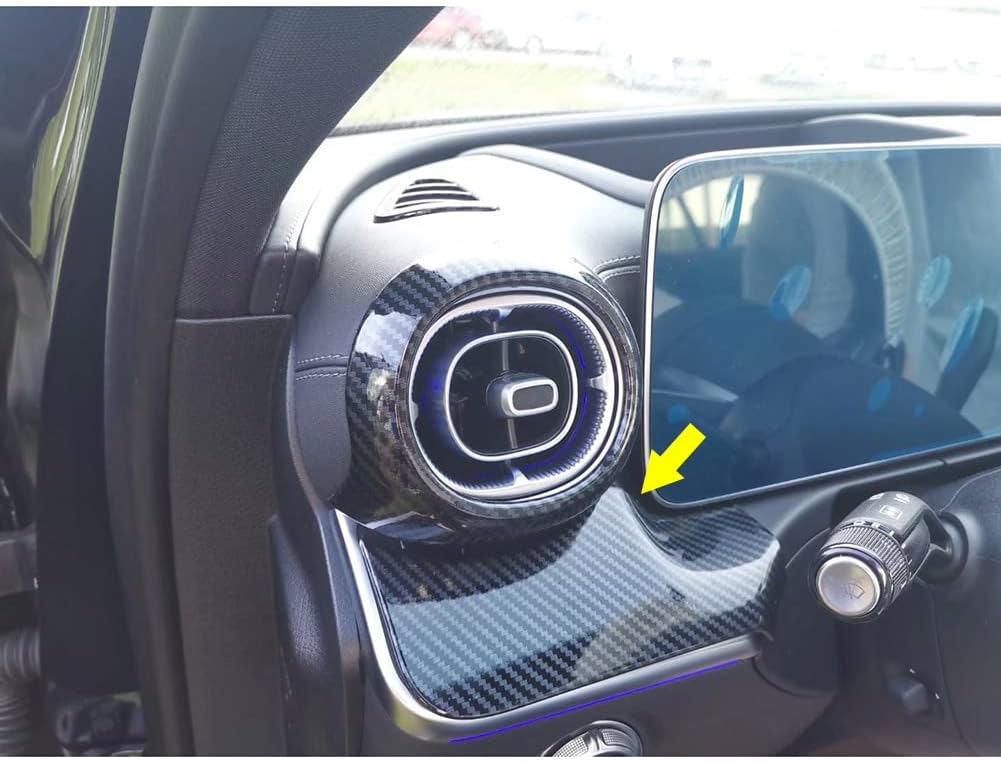 for Mercedes-Benz 2022 2023 C-Class C300 C200 C220d AMG Interior Front Center Console Dashboard Moulding Trim Carbon Fiber Pattern