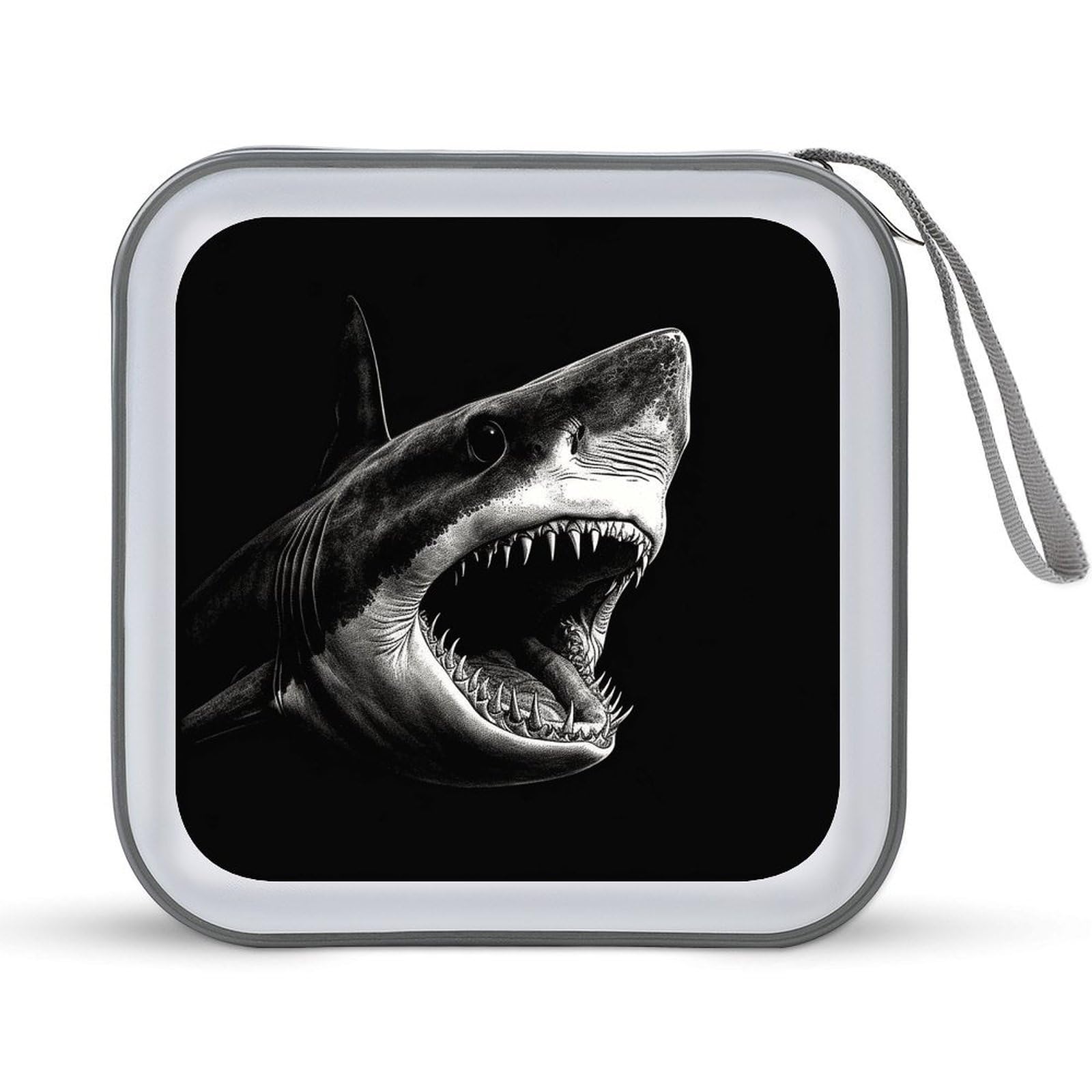 Estuche para CD y DVD portátil Black Shark Head bolsa para música y películas en viajes en coche