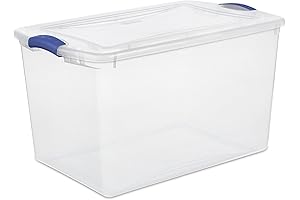 Heavy Duty Storage Bins With Lids - 66 Quart - Pack of 6