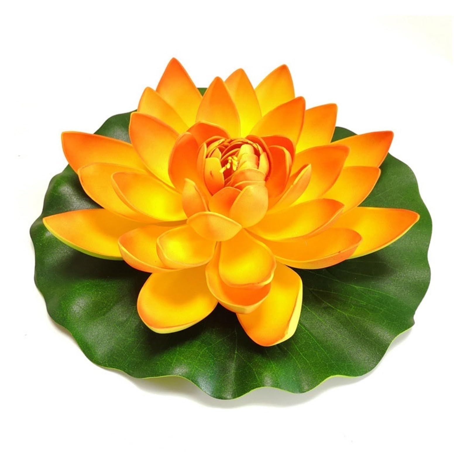 PBWERIGL Artificial Lotus Flower, Floating Artificial Lotus 10-60cm Water Lily(28cm Orange)
