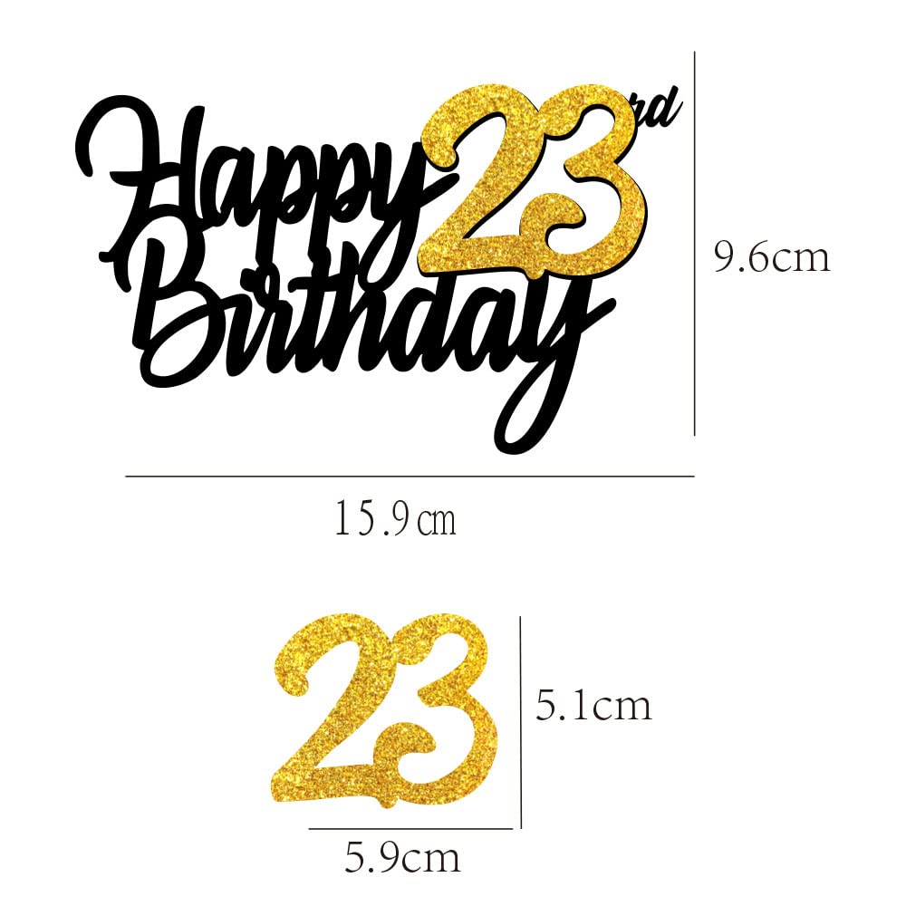23 Birthday Decorations For Women Happy 23rd Birthday Cake Topper ...