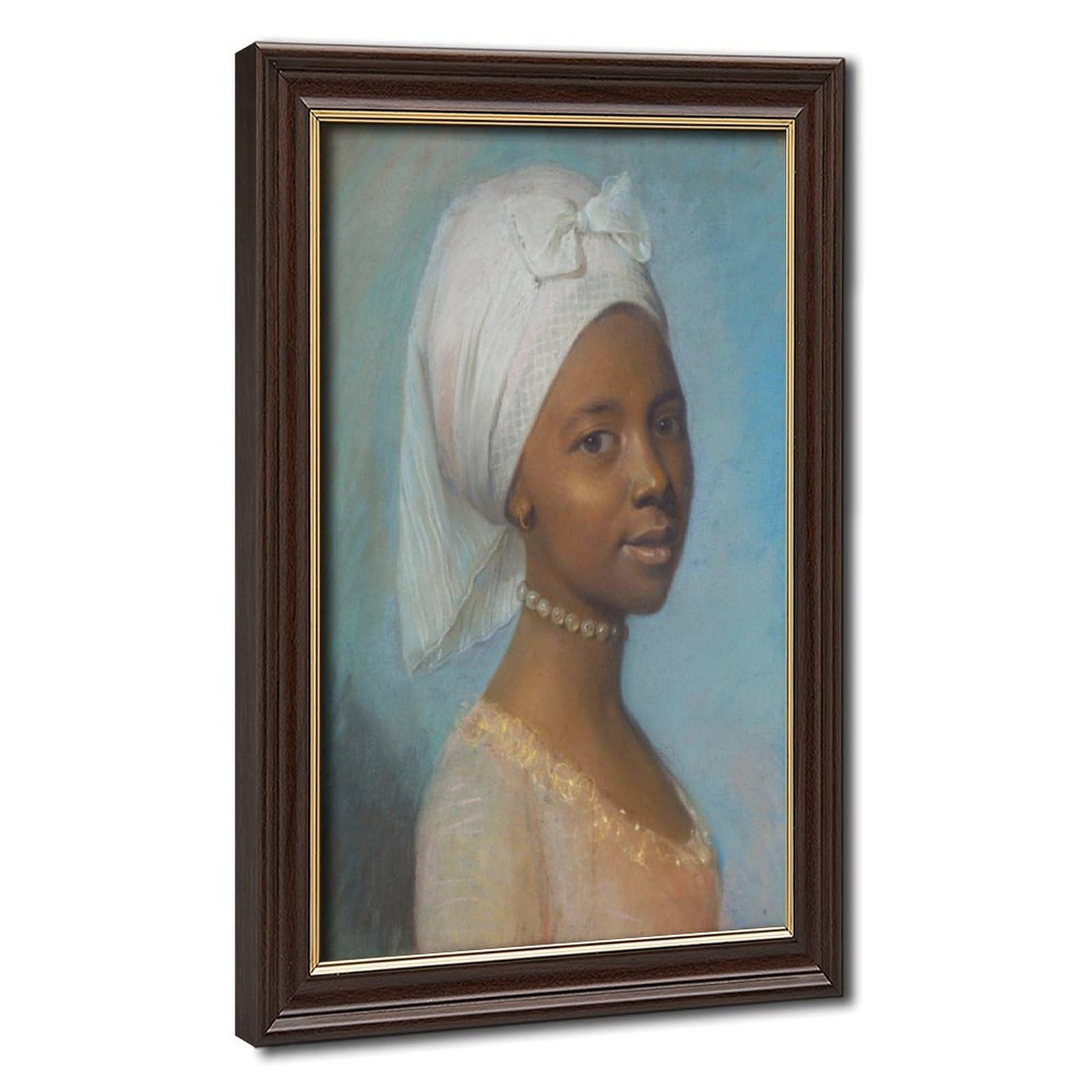 WCYB Portrait of A Young Woman Jean Etienne Liotard Prints Posters Canvas Deco Paintings Wall Art For Office Hangable Frame 12" L X 18" W