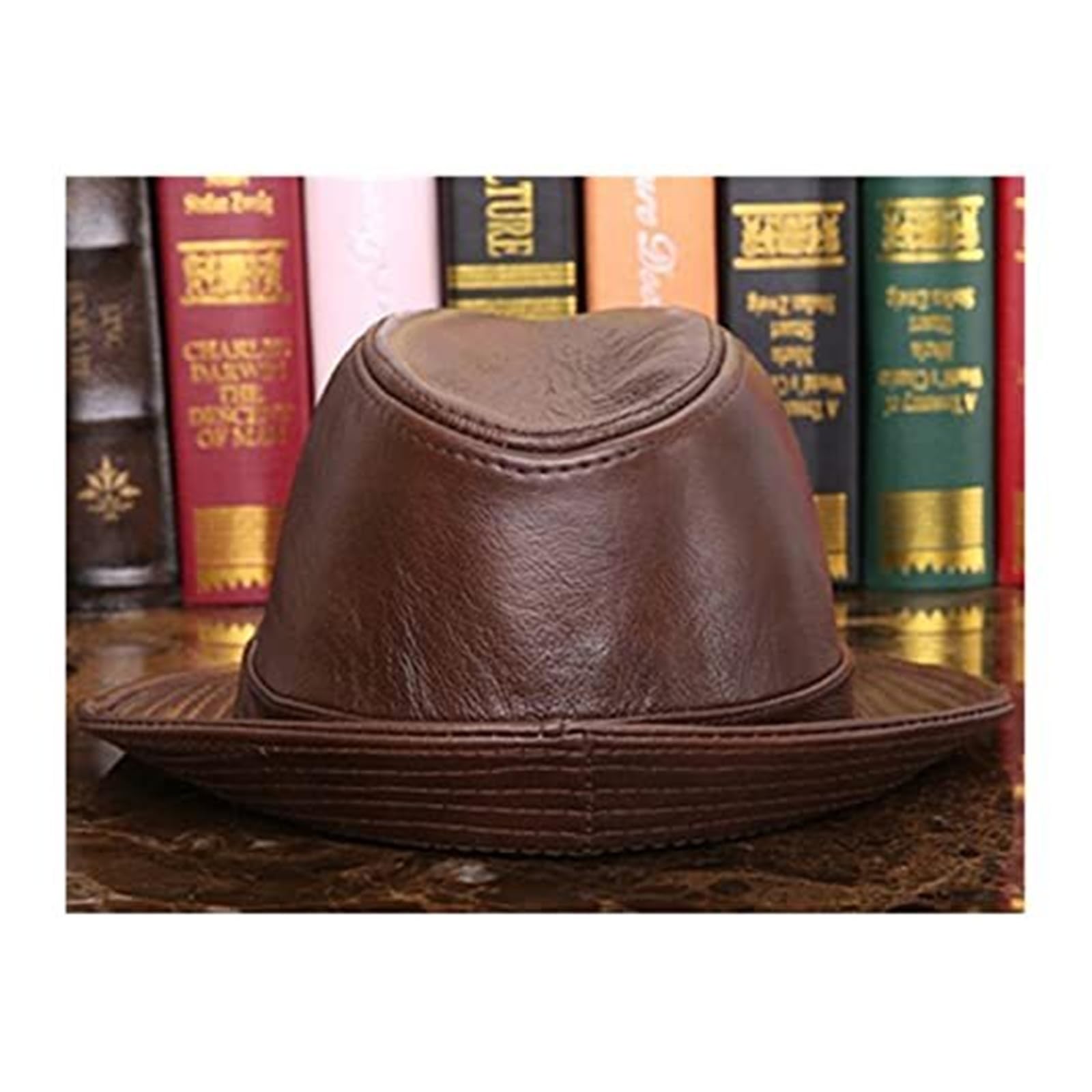 Men's Flat Cap Hats, Unisex Vintage Leather Driving - Irish Style (Black, 57-58cm)(57-58cm; Coffee)