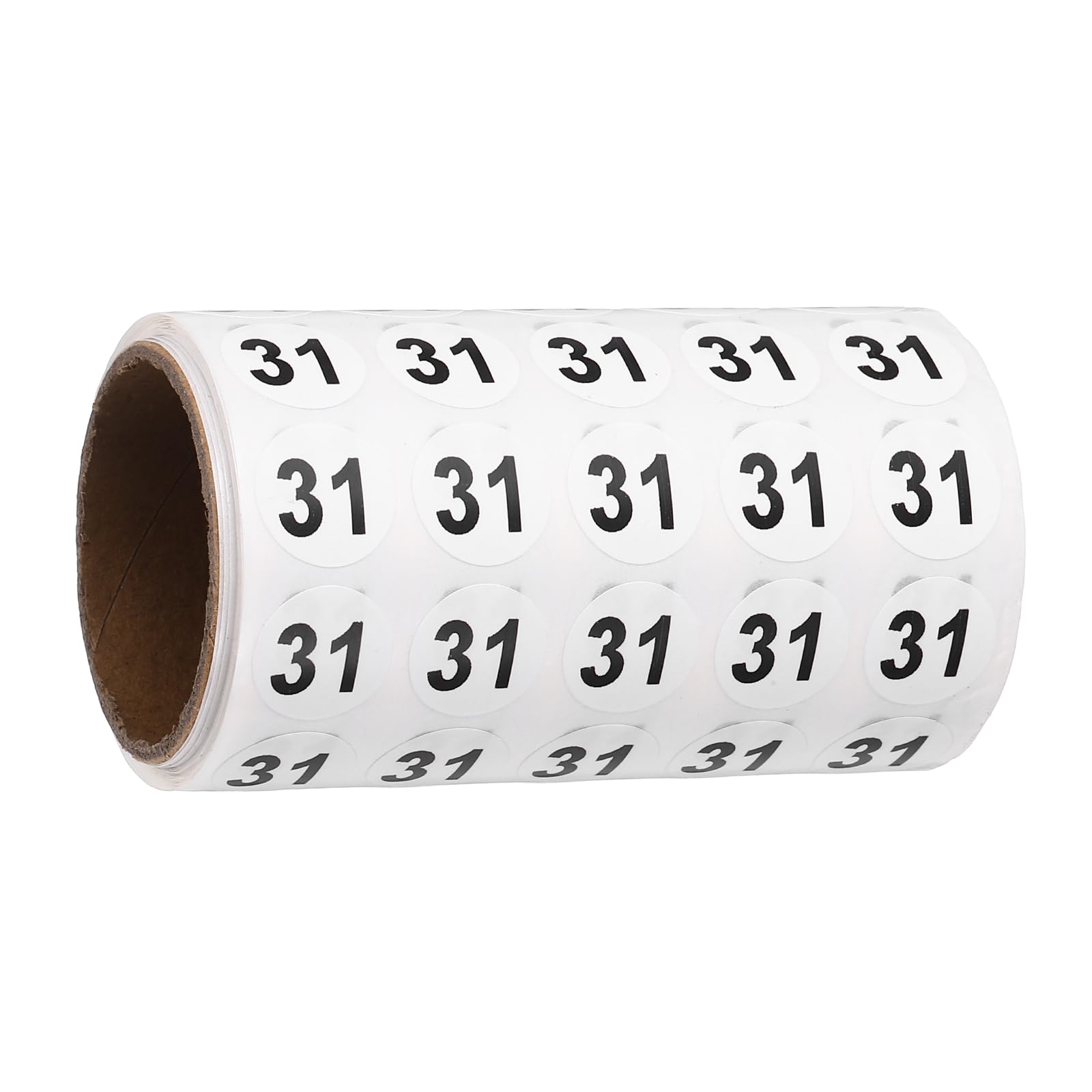 PATIKIL 1000pcs 0.6" Number Stickers, Number 31 Sticker Numbers Labels Round Small Vinyl Self Adhesive Label Circle Decals 1 Roll Dots for Photo Album Poster Organize Inventory, Black — image 1