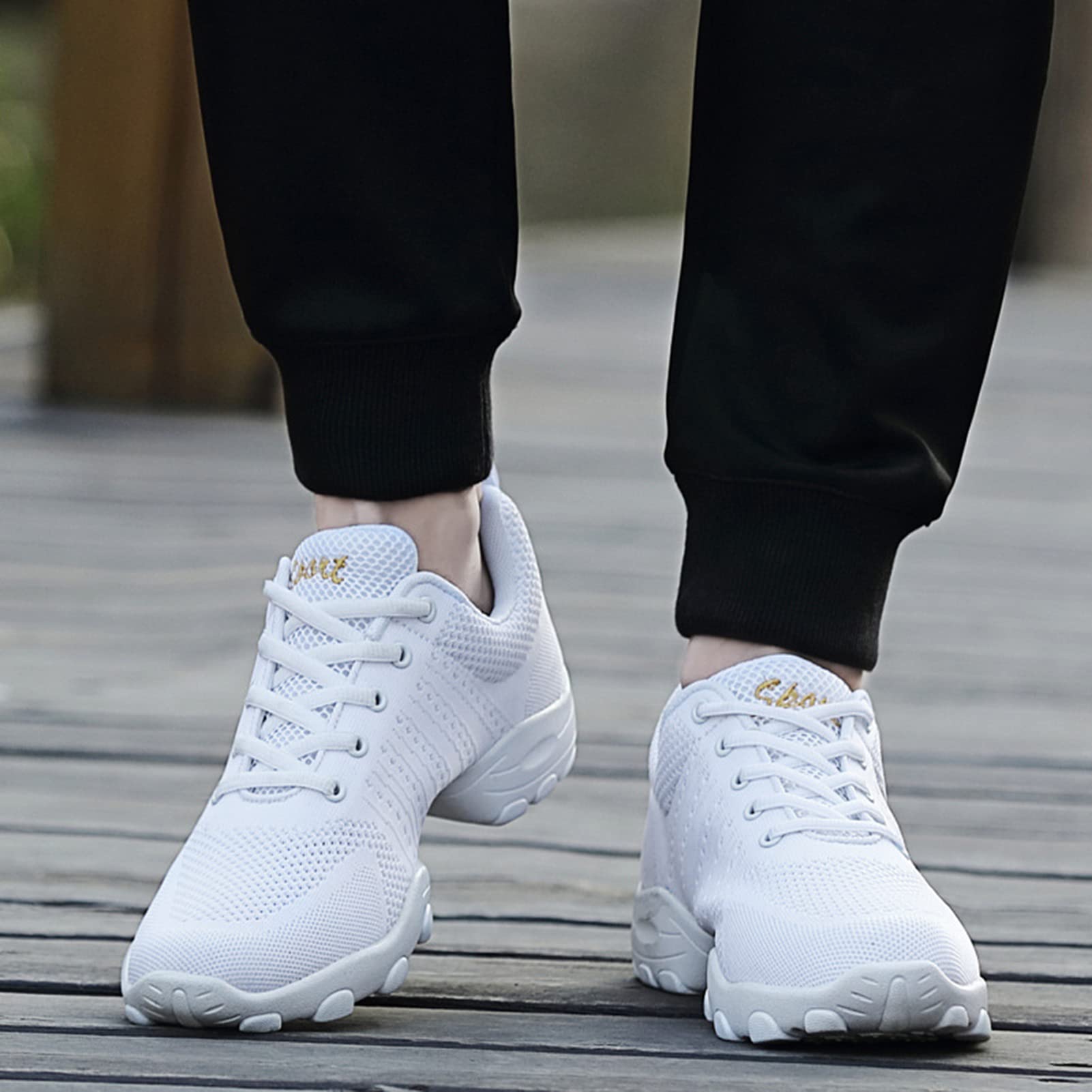 Scarpe da Ballo da Uomo, Scarpe da Ballo Sportivo Casual, Adulto da Uomo Intrecciata Intrecciata Intrecciata Morbida Fitness Fitness Quattro Stagioni Scarpe da Ballo(42 EU, White)