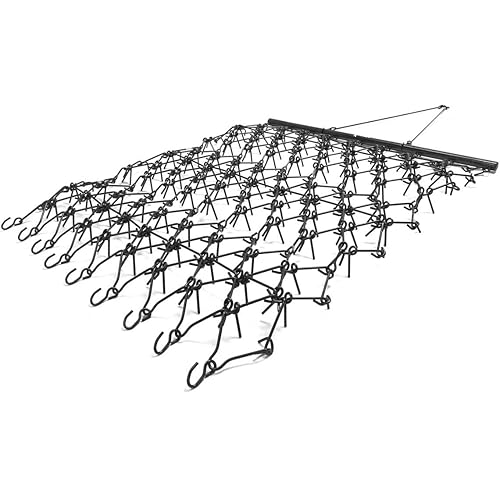 Titan Attachments Grada de arrastre de alta resistencia 7 pies x 8 pies nivelación malla de acero, dientes de 38 pulgadas, remolque detrás de
