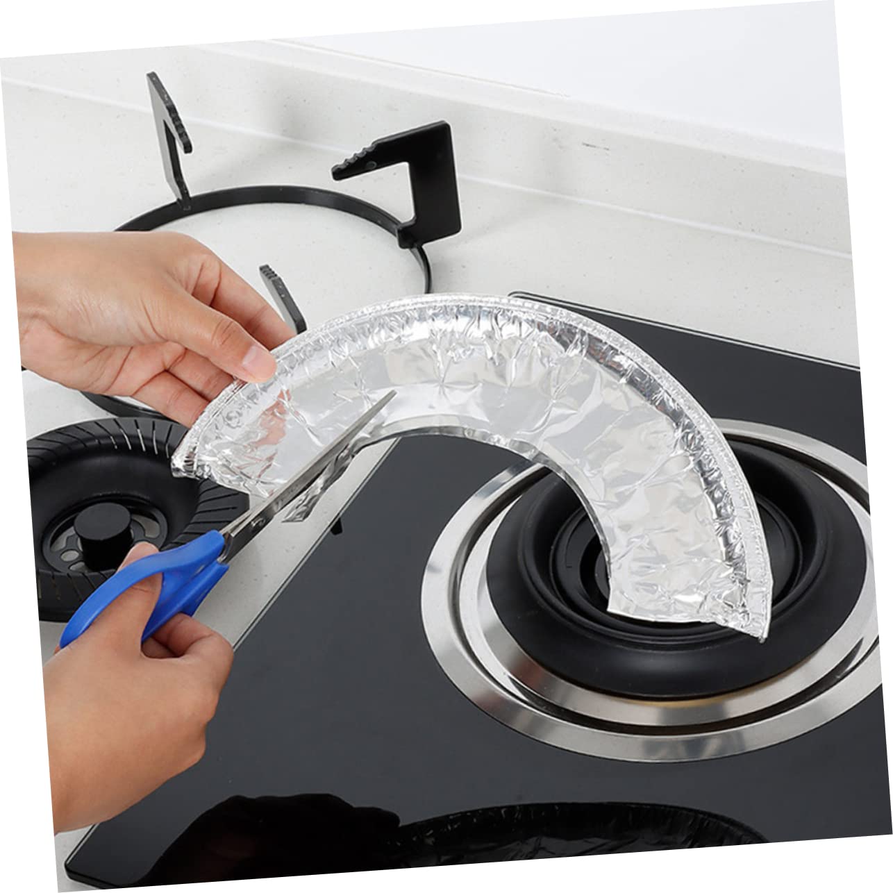 TOPBATHY 60pezzi Protezione Per Bruciatore Gas Coperture Antiaderenti Riutilizzabili Per Piani Cottura Facile Da Pulire e Resistente Agli Graffi Accessori Per Cucina Con Design