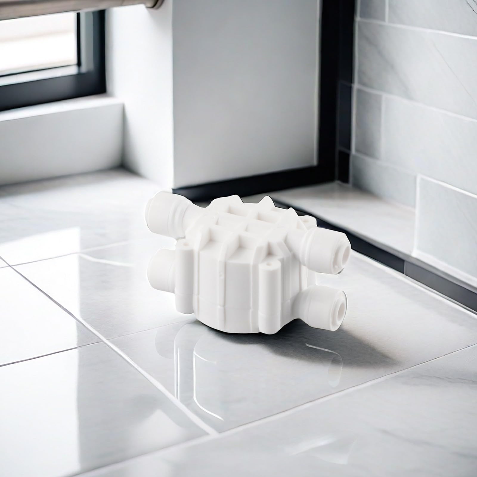 4-way RO Automatic Shut-off Valve Switch, Auto Shut Off Valve Quick Connect Fittings, Noiseless RO Auto Shut Off Valve Switch Compatible With Most Water Purifiers, Reliable Performance