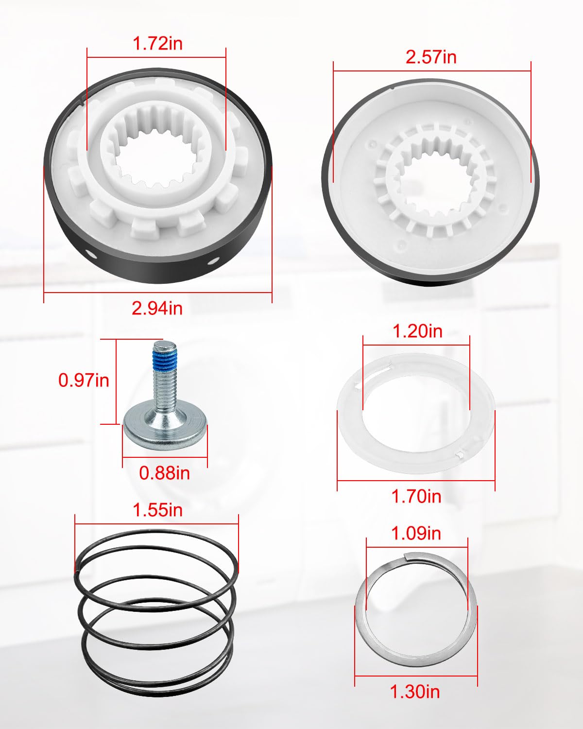 Gruppo Frizione Lavatrice ERP Per Whirlpool Maytag - Sostituisce W10734521 - 840993041198