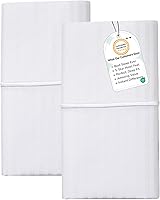 Vista 18 de Feather & Stitch - Juego de 2 fundas de almohada estándar de 100 % algodón, 500 hilos, fundas de almohada suaves con cierre tipo sobre, suaves