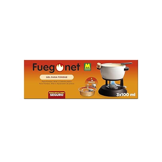 Fuego Net Fuegonet 231112 Gel Para Fondues, Transparente, 3 X 8.5 X 26.5 Cm