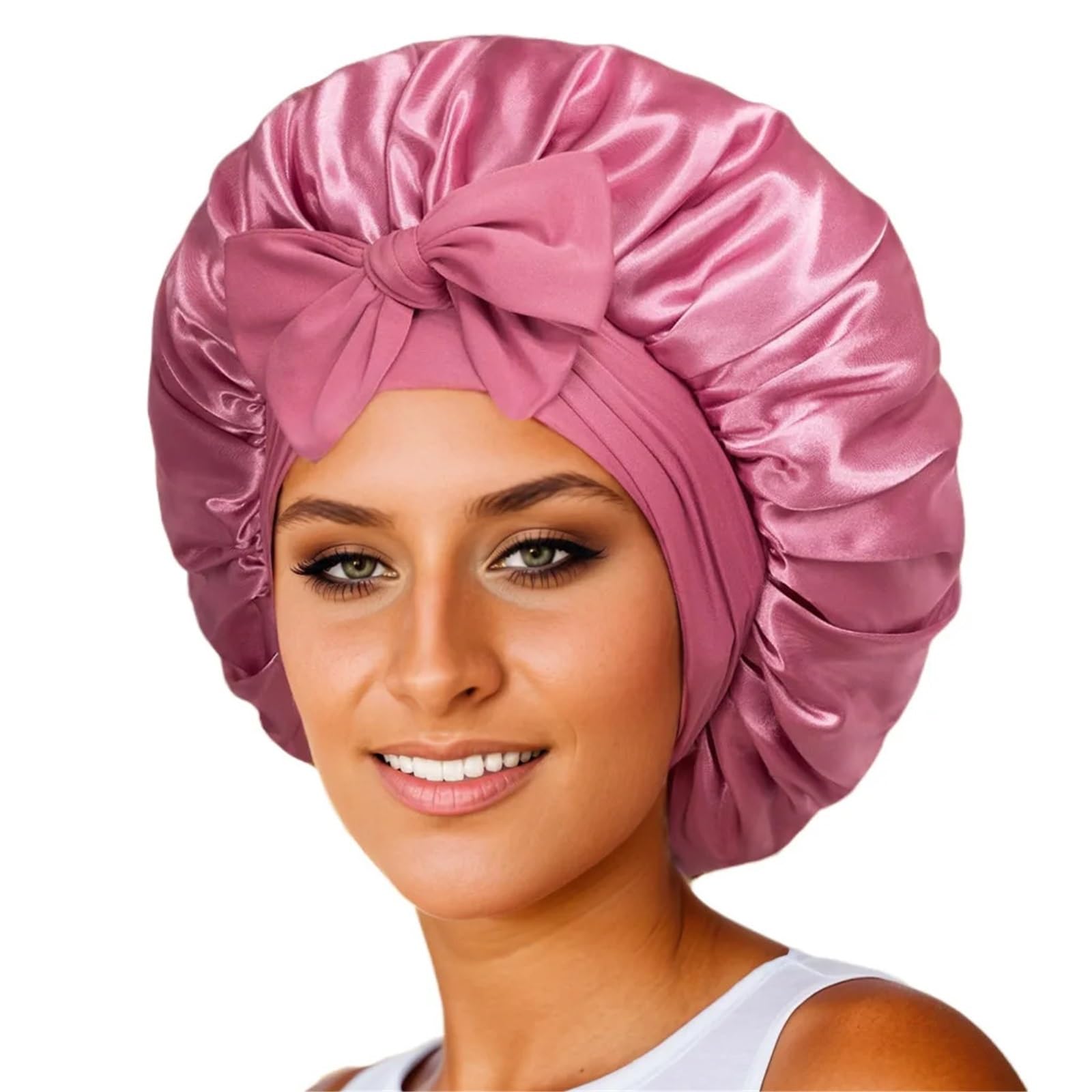 Cofano In Seta Cofano in raso da donna Cappello da notte solido Fascia elastica for cravatta Cuffia da bagno notturna elastica Copricapo for capelli regolabile Cofano for donna Per La Cura Dei Capelli