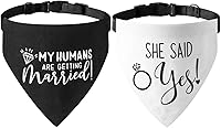 Vista 9 de El mejor collar de bandana de boda para perro, bandana de compromiso ajustable para mascotas con hebilla de liberación rápida y anillo en D