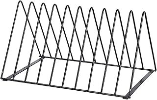 WYOERN Porta-revistas, porta-jornais, suporte de pasta organizador de mesa, design vintage, preto  