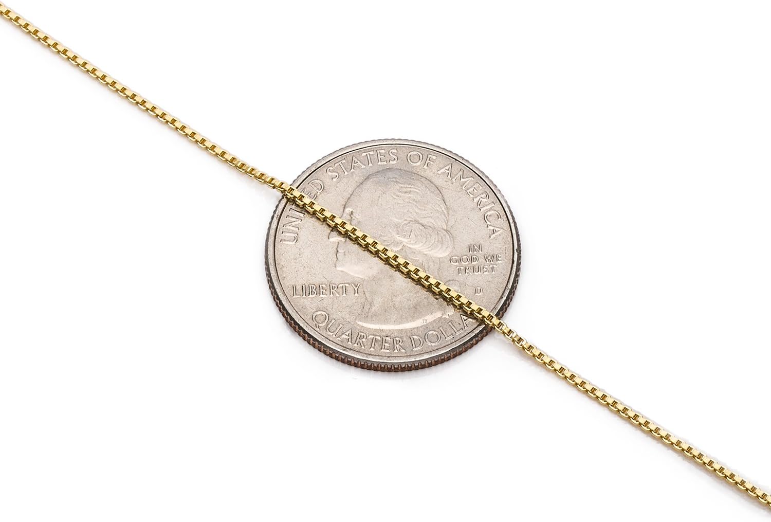 DSS 925 Sterling Silver 1 mm Italian Gold Plated Silver Box Necklace Chain for Women & Men, Luxury Chain Necklace with Lobster Clasp, Hypoallergenic - Made in Italy