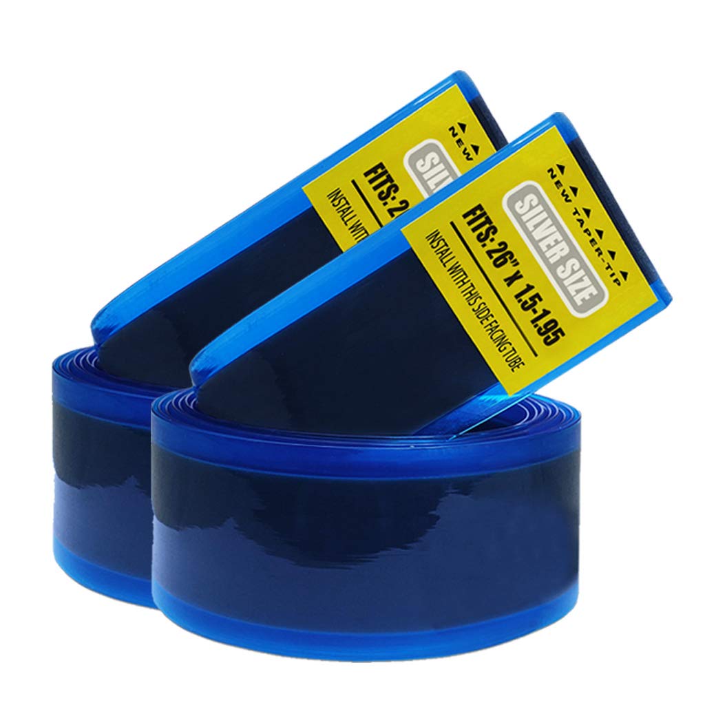 26 inch Bicycle Tire Liner for Trail Bikes, 26” 1.5 – 1.9”, no Package RhinoDillo Silver Pair (2 Liners)