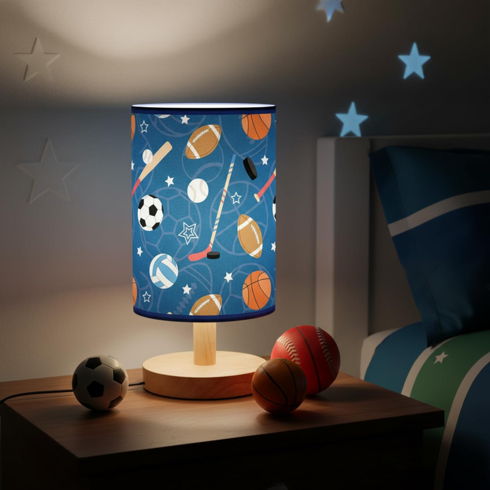 Glooglitter Sports Ball Table Lamp 3 Colors Dimmable Lights 9.72 x 5.12 Inch Sports Night Light Bedside Lamps Decoration for Bedroom Desk Birthday Gifts for Christmas