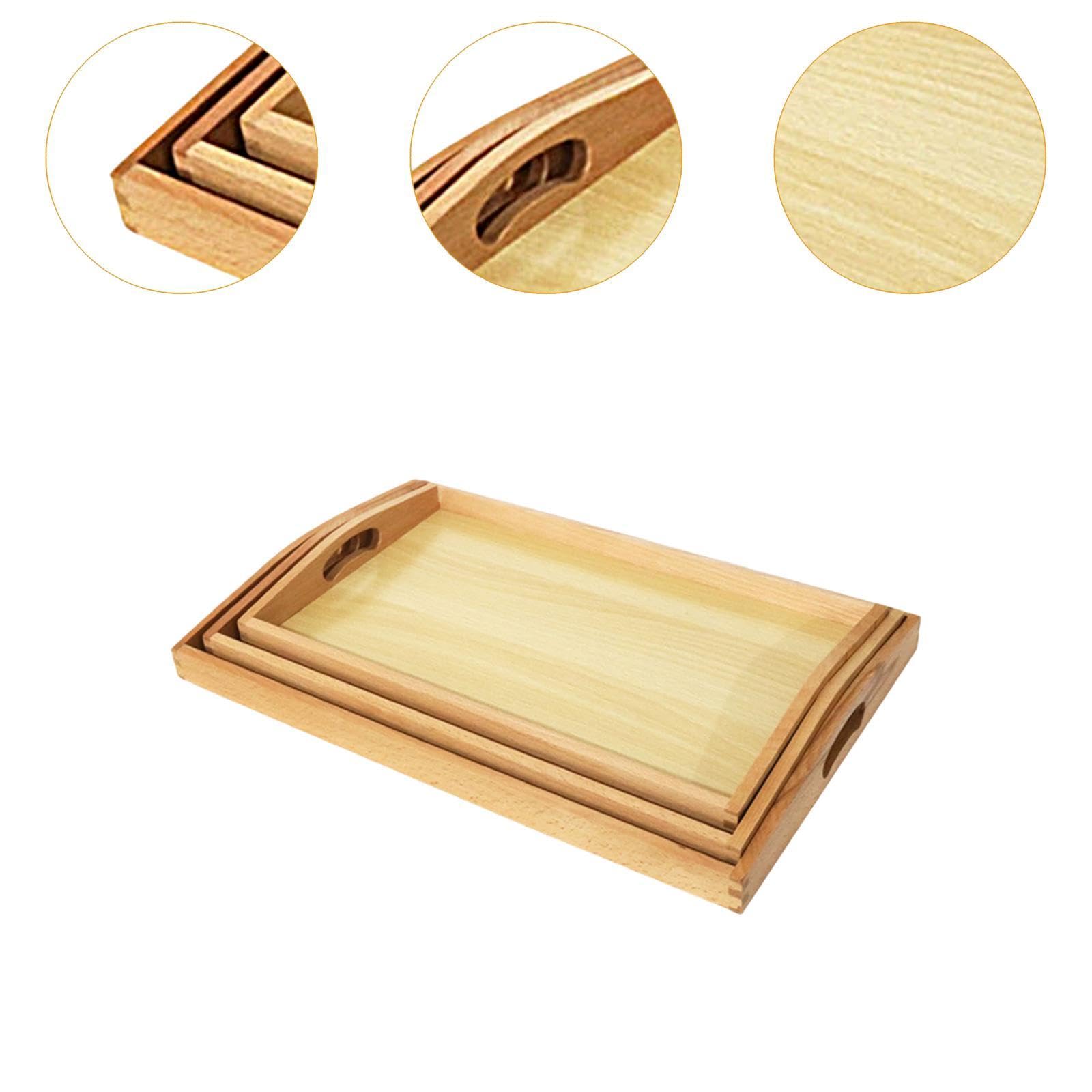 Gralara 3 Bandejas de Madera para Clasificar Y Usar Como Arenero, Ideales para Niños de 3 años en Adelante.