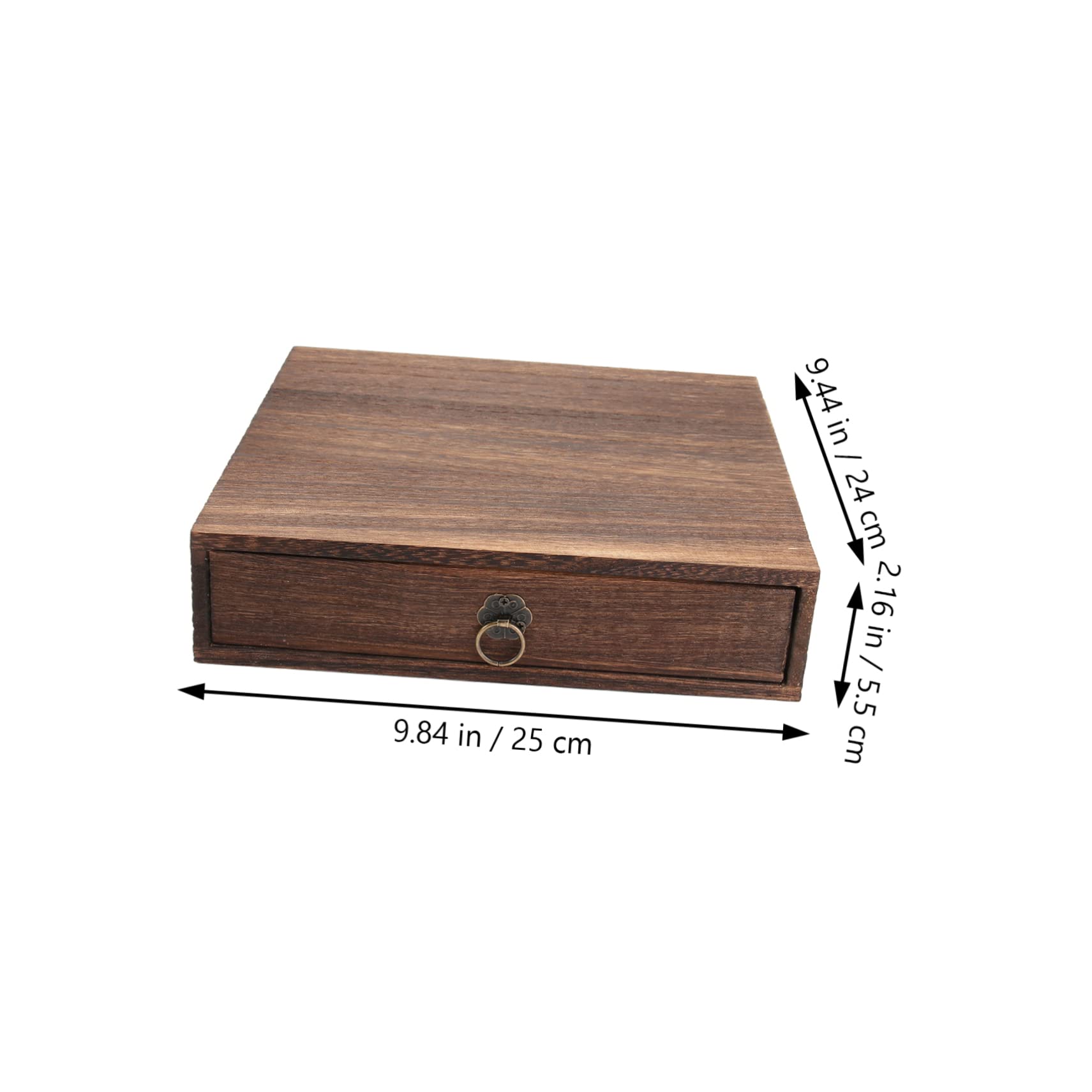 SHOWERORO Caja para Guardar Pasteles de Té Vintage de Madera Marrón