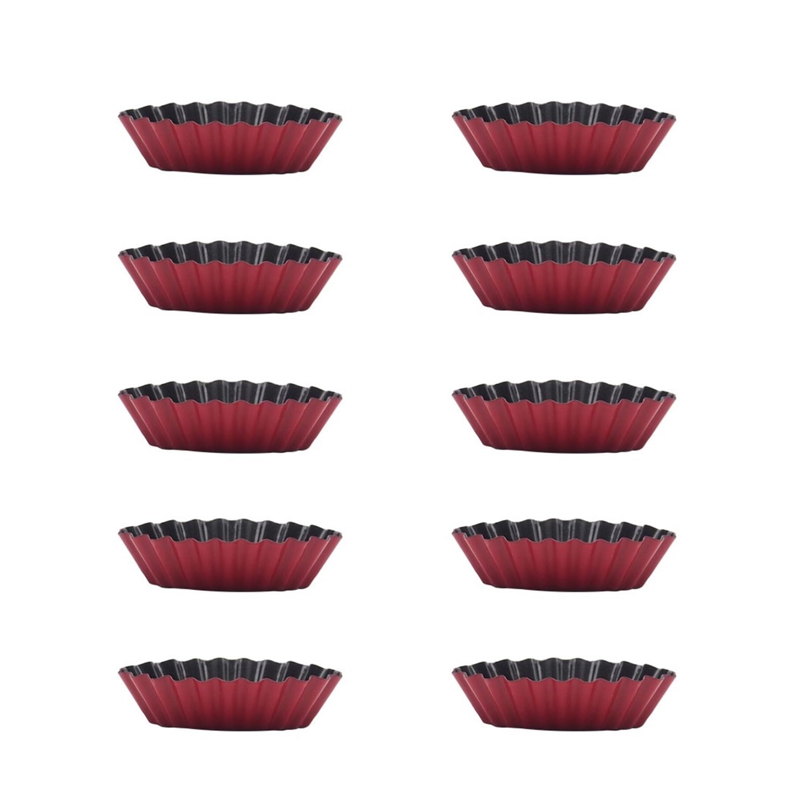Moule à tartelettes en acier au carbone Moule à tartelettes aux œufs (10 pièces) en acier haute teneur carbone, outil de pâtisserie DIY for la maison et cuisine, diamètre 7,5 cm