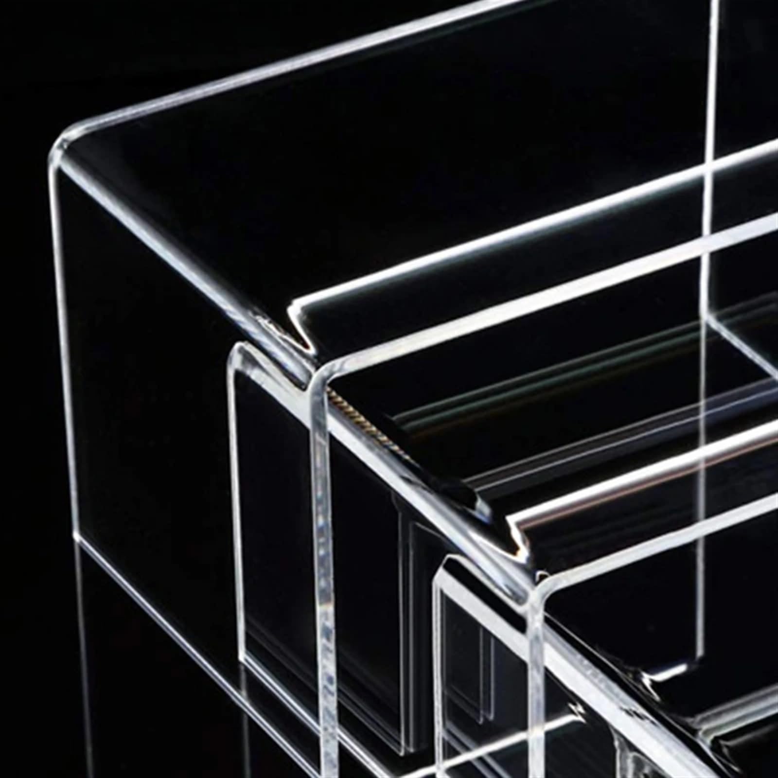 Estante de exhibición Transparente con 3 escalones de tamaño for exhibidores de Figuras, envío Directo para Buffet