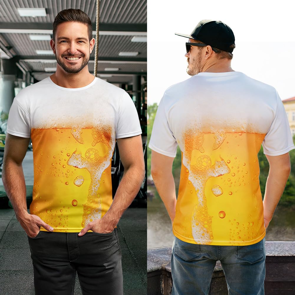 Męska koszulka z krótkim rękawem, Funky Graphic T-Shirt, Męska koszulka z nadrukiem, nadruk 3D, na co dzień topy graficzne koszulki, na Halloween Taniec Clubwear Topy