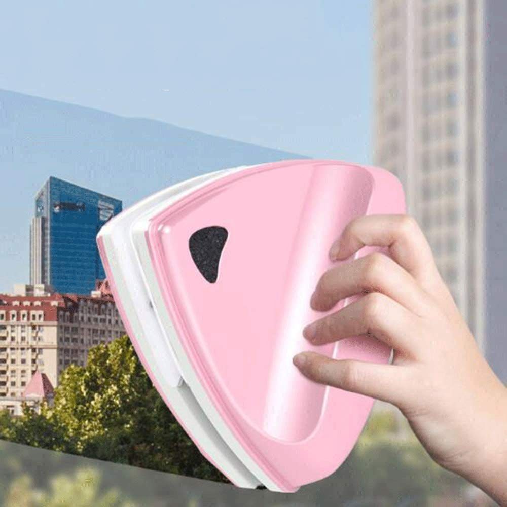 Limpiaparabrisas - Limpiador de Ventanas magnético Limpiador de limpiaparabrisas Fuerte magnético Toallita de Doble Cara Limpieza de Pisos Altos Limpieza del hogar (Color : Verde) (Rosado)
