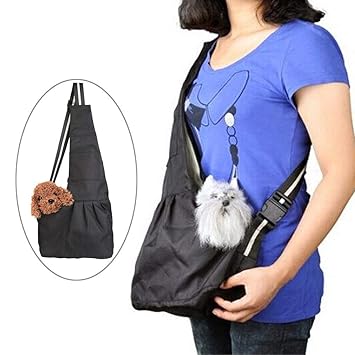 Coppthinktu Dog Carrier Sling for Small Dogs - Hands Free Dog Carrier Bag Breathable Pet Shoulder Bag, Puppy Kitty Rabbit Carrying Pouch - Adjustable Strap and Pocket