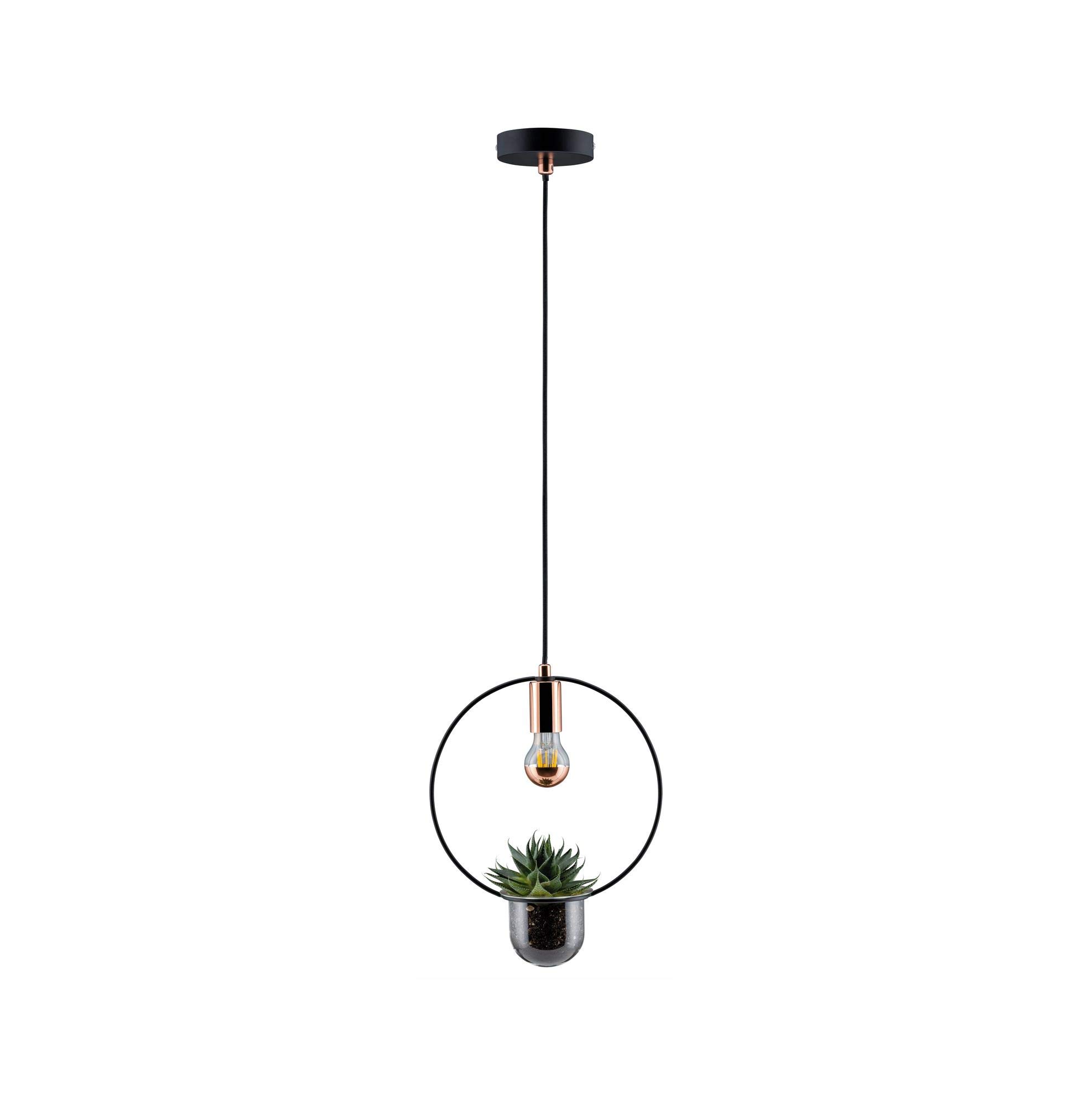 Paulmann 797.48 iluminación de techo Negro, Cobre E27 - Lámpara (Universal, Negro, Cobre, IP20, Cepillado, Metal, II)