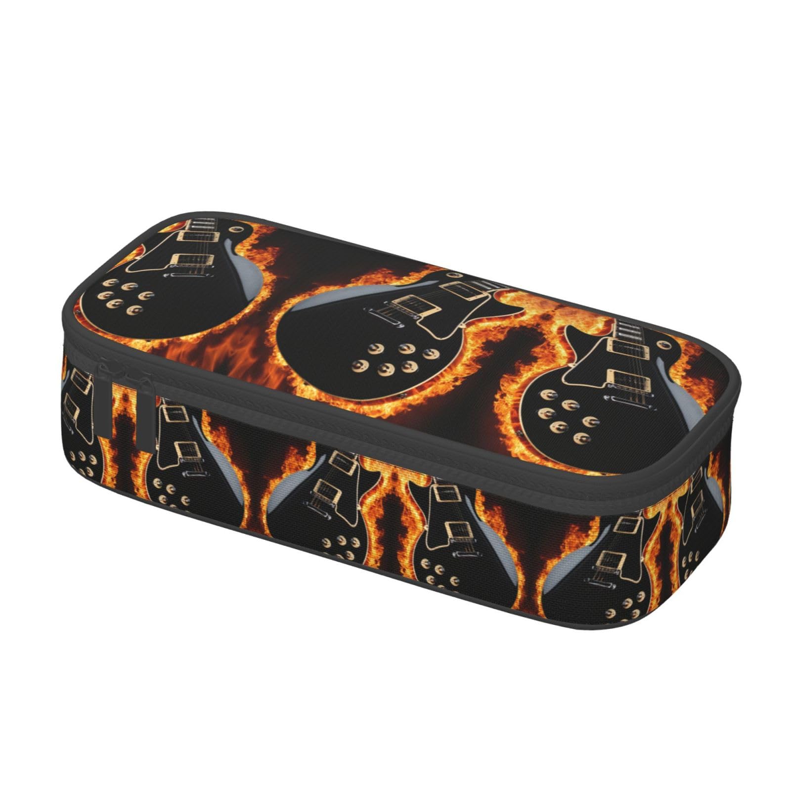 HDSKFNS Electric Guitar Print Pencil Case-Pencil Bag Artists' Pens,Pencils Marker Box Large Capacity Perfect Work Travel