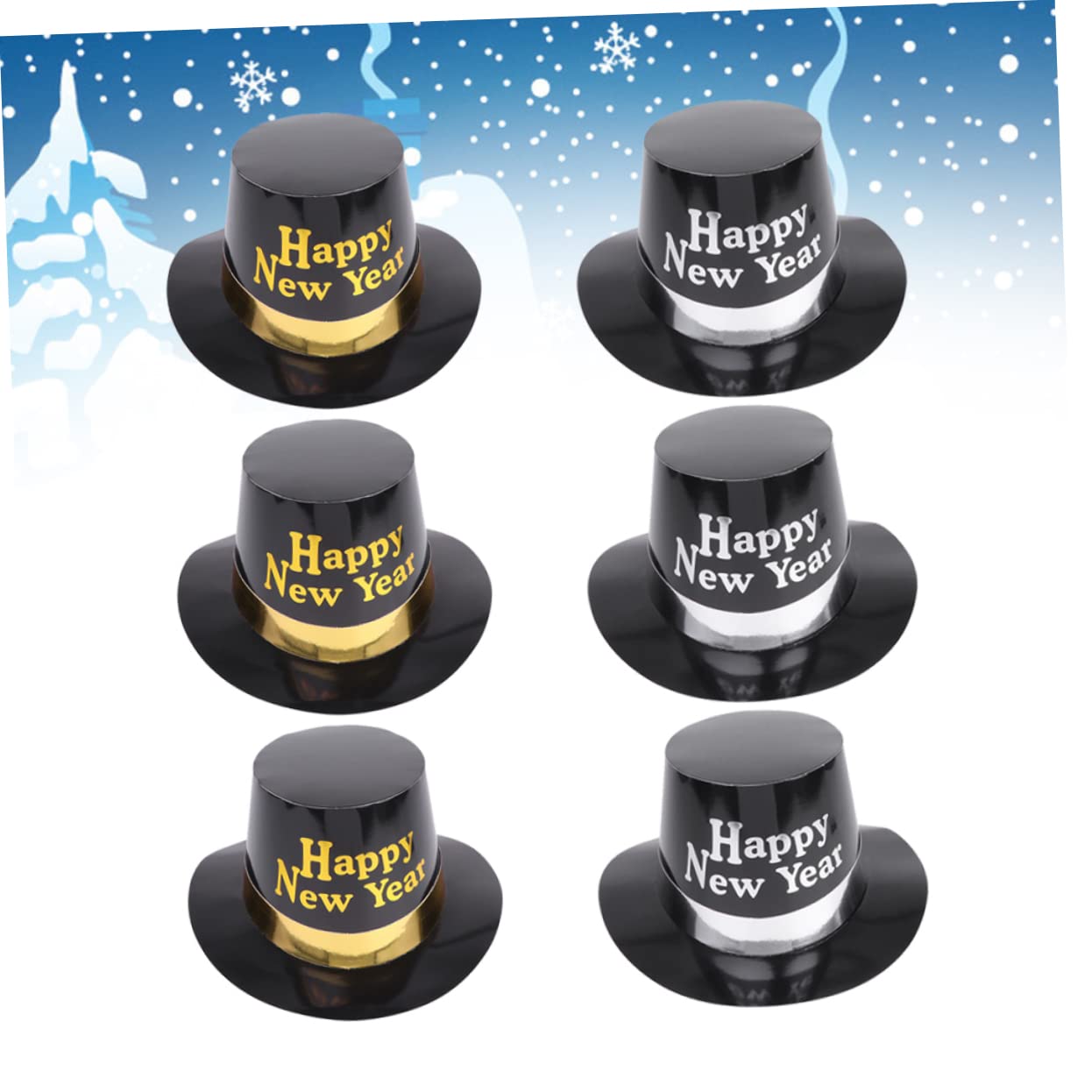 LABRIMP 2 Sets Silvester-partyhüte Festliche Kopfbedeckungen Aus Papier Silvester-zylinder Weich Und Bequem [farboption] 6 Stück * 2