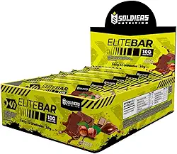 Elitebar 30g Barra De Proteína CX 12 UN - Soldiers Nutrition Chocolate C/Avelã