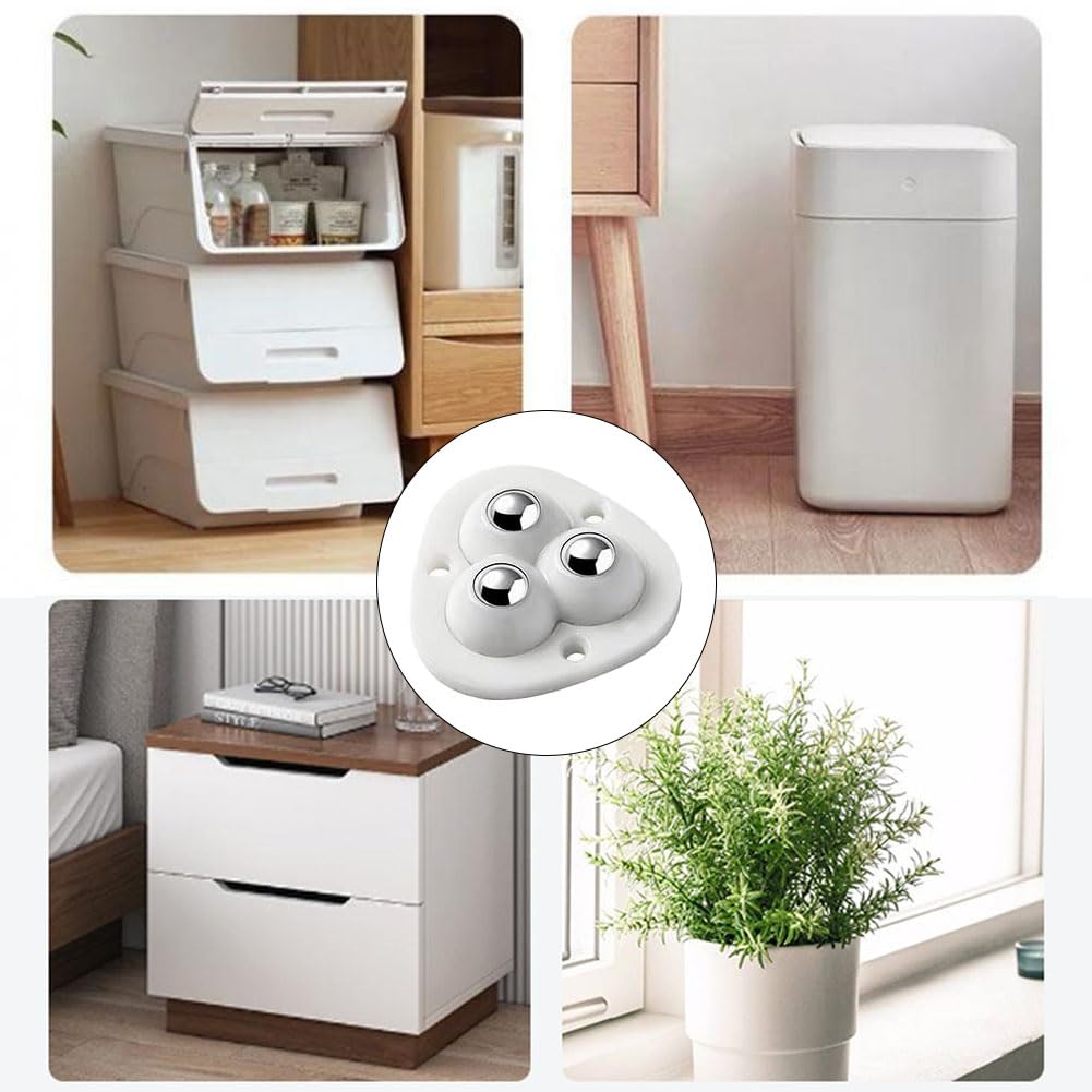 16 Ruote Per Mobili Autoadesive - Rotelle 360° In Nylon E Acciaio Per Spostare Facilmente - Foto 4