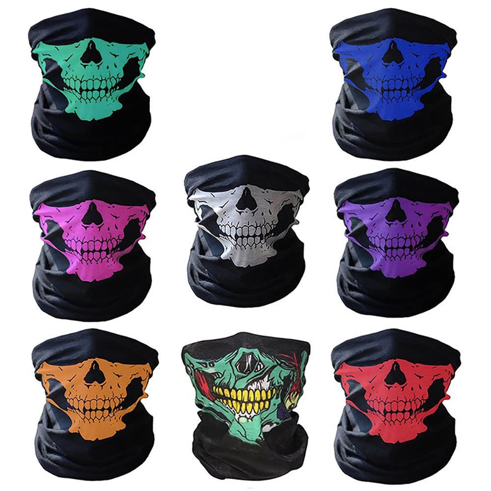 Peicees Lot de 13 paires de lunettes de protection UV pour moto tout-terrain, protection UV, anti-poussière et coupe-vent avec 8 masques tête de mort