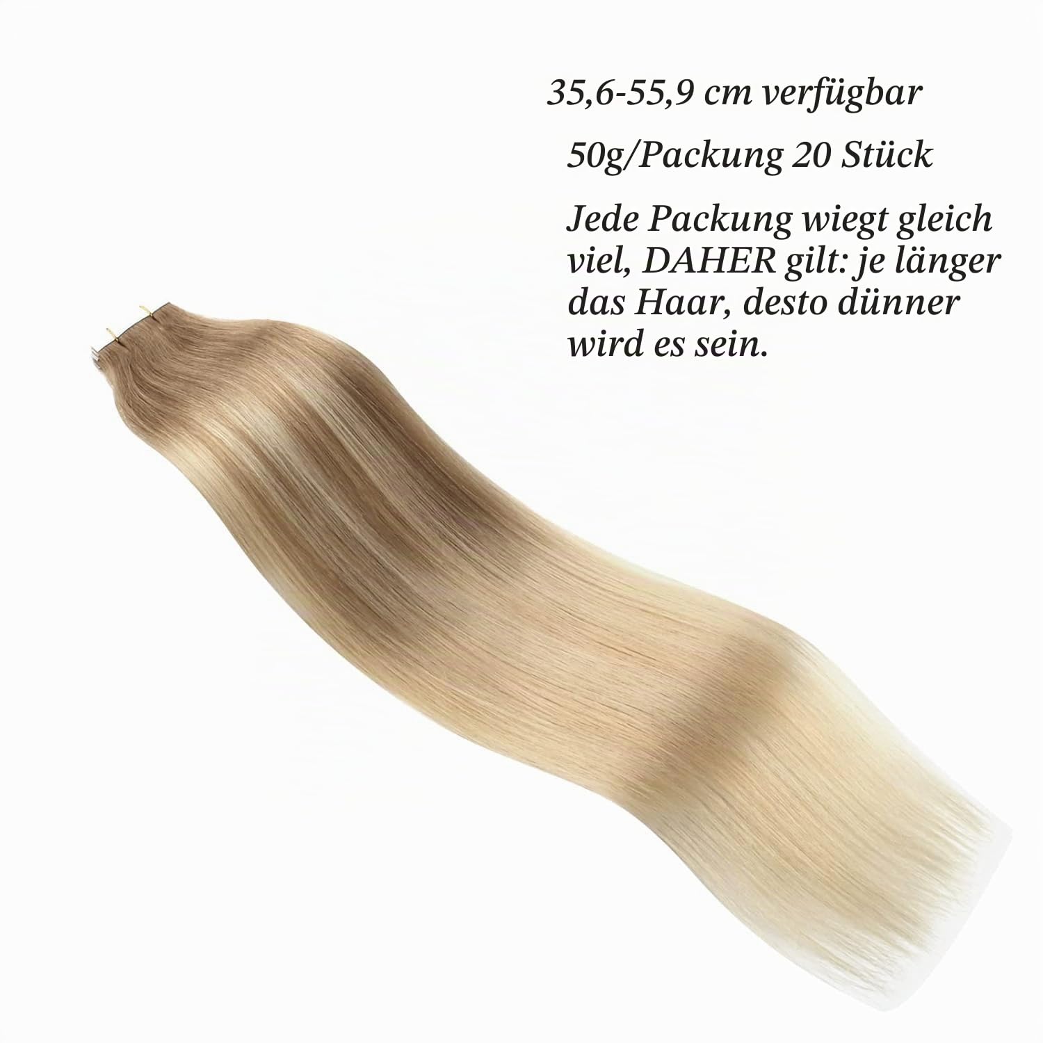 ABH AMAZINGBEAUTY HAIR Blond Tape Haarverlängerung 55cm Balayage | Remy Tape Extensions Echthaar, Skin Weft, #B8-18-60 Ombre Braun 50g 20 Stück, Unsichtbar, Wiederverwendbar, Haarverlängerung