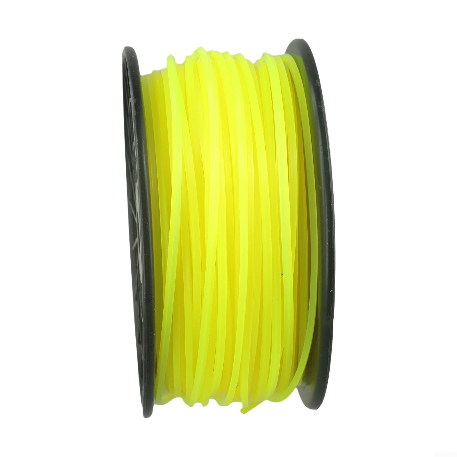 Fil en nylon jaune de 3 mm pour débroussailleuse à gazon de 100 m de long, forme carrée pour une coupe facile