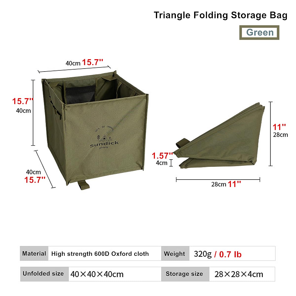 UNISTRENGH Climbing Rope Bags Sling Cord Deploy Rope Cube Storage Bag for Outdoor Tree Working Climbing Tools and Accessories (Green_1)