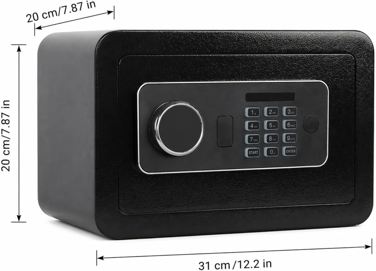 Digital Safe for Home - Secure Electronic Keypad Lock for Jewelry, Documents & Valuables | 0.4 Cubic Feet, 12.2"W X 7.87"D X 7.87"H Security Safe Box，Black