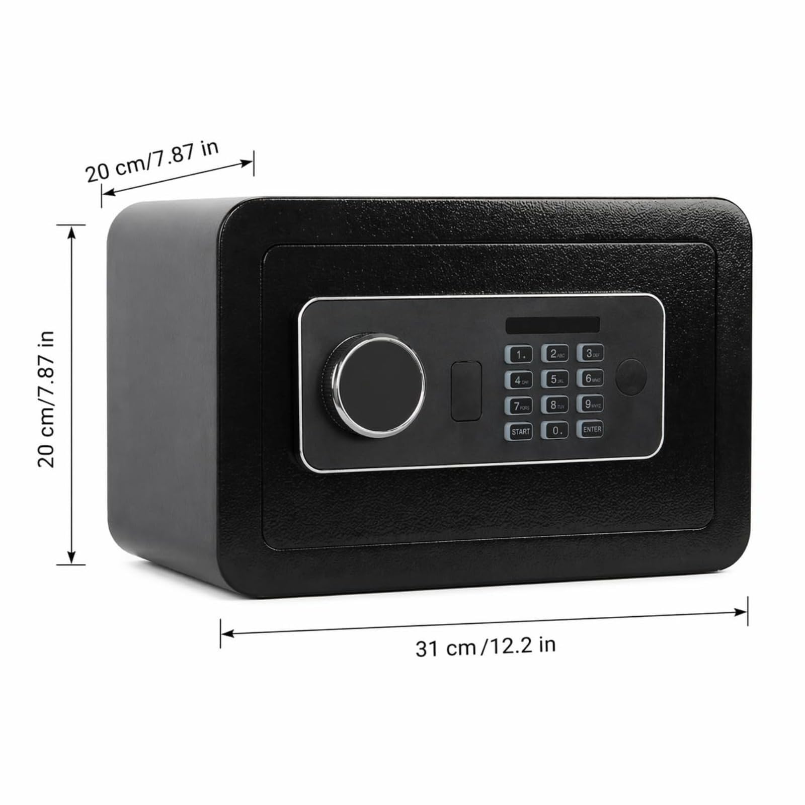 Digitaler Safe für Zuhause – Sicheres elektronisches Tastaturschloss für Schmuck, Dokumente und Wertsachen, 1,2 Kubikfuß, 31 cm B x 20 cm T x 20 cm H, Sicherheitsbox, Schwarz