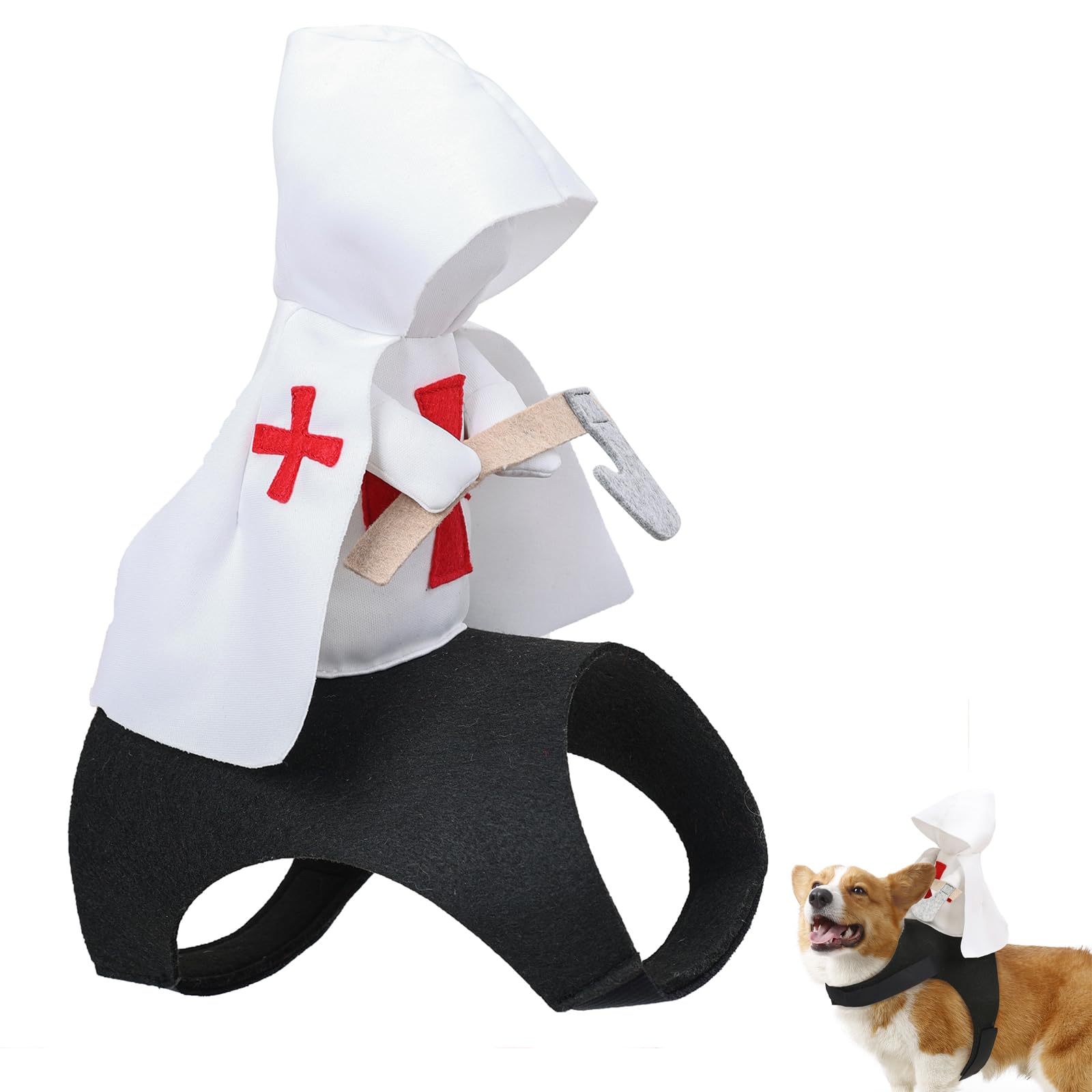Duuclume Disfraz de Halloween para mascotas, divertido caballero cruzado medieval, ropa de transformación para perro, Halloween, fiesta de Navidad, disfraz de cosplay para perros pequeños y medianos,