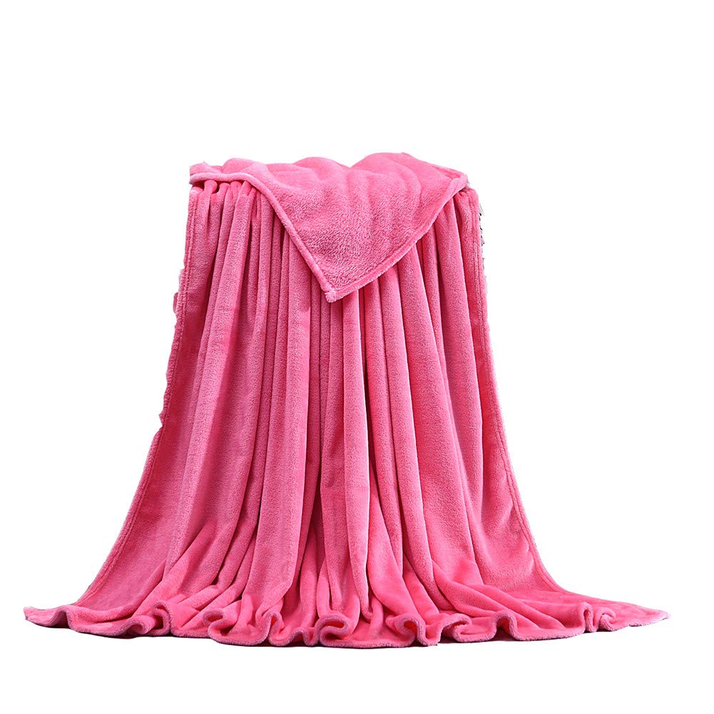 Coperta Morbida In Microfibra Flanella, 120x200 Cm, Colore Anguria Rossa, Per Divano, Letto E Viaggio - 2