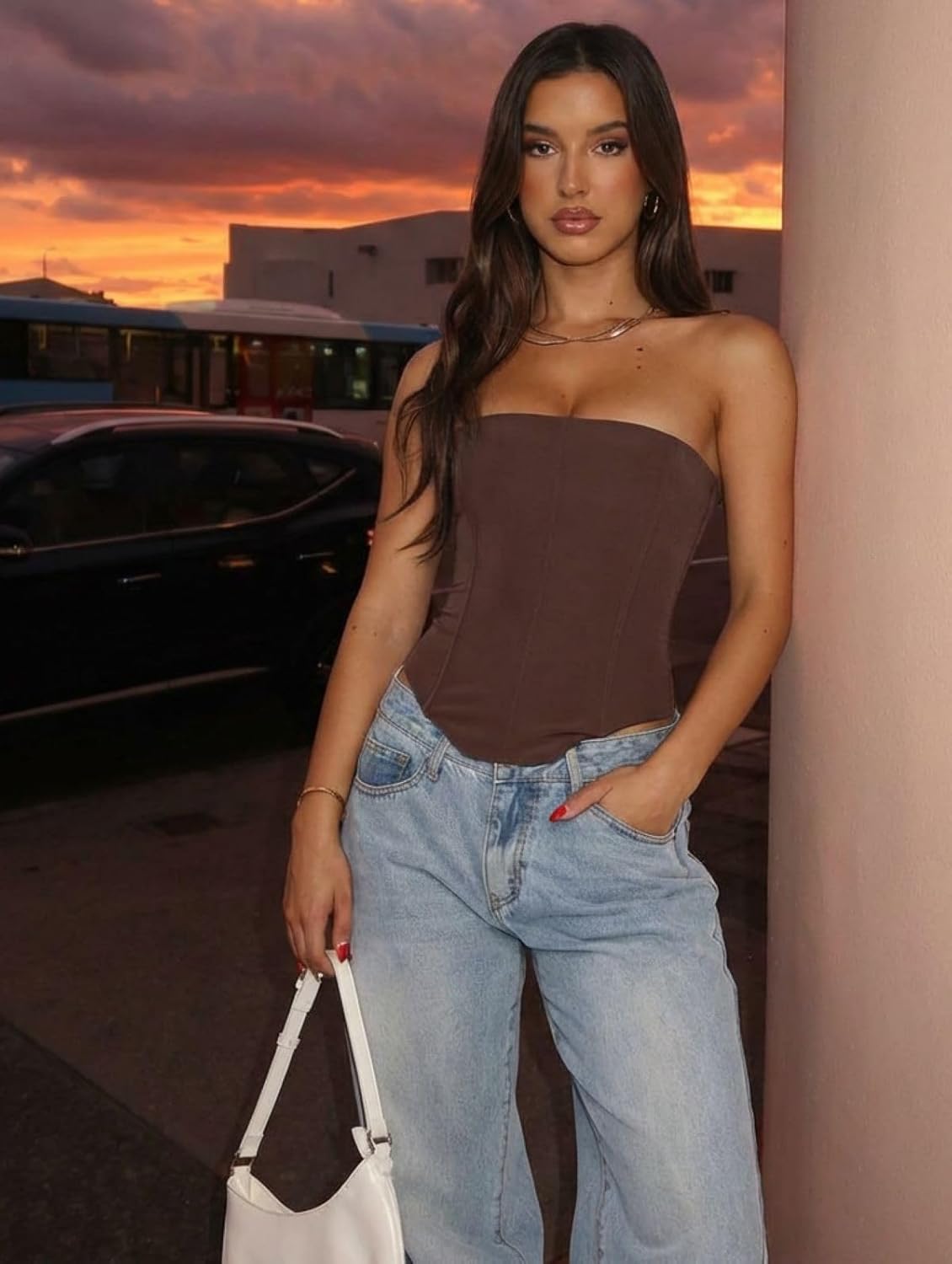 Women's Sexy Corset Tube Top Summer Lace-Up Backless Y2K Going Out Double Lined Cropped Tank Tops - Image 5